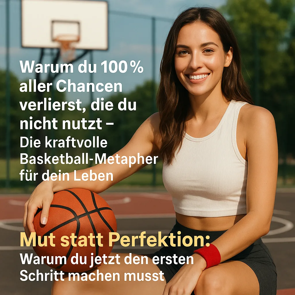 Mehr über den Artikel erfahren Warum du 100% aller Chancen verlierst, die du nicht nutzt – Die kraftvolle Basketball-Metapher für dein Leben. Mut statt Perfektion: Warum du jetzt den ersten Schritt machen musst.