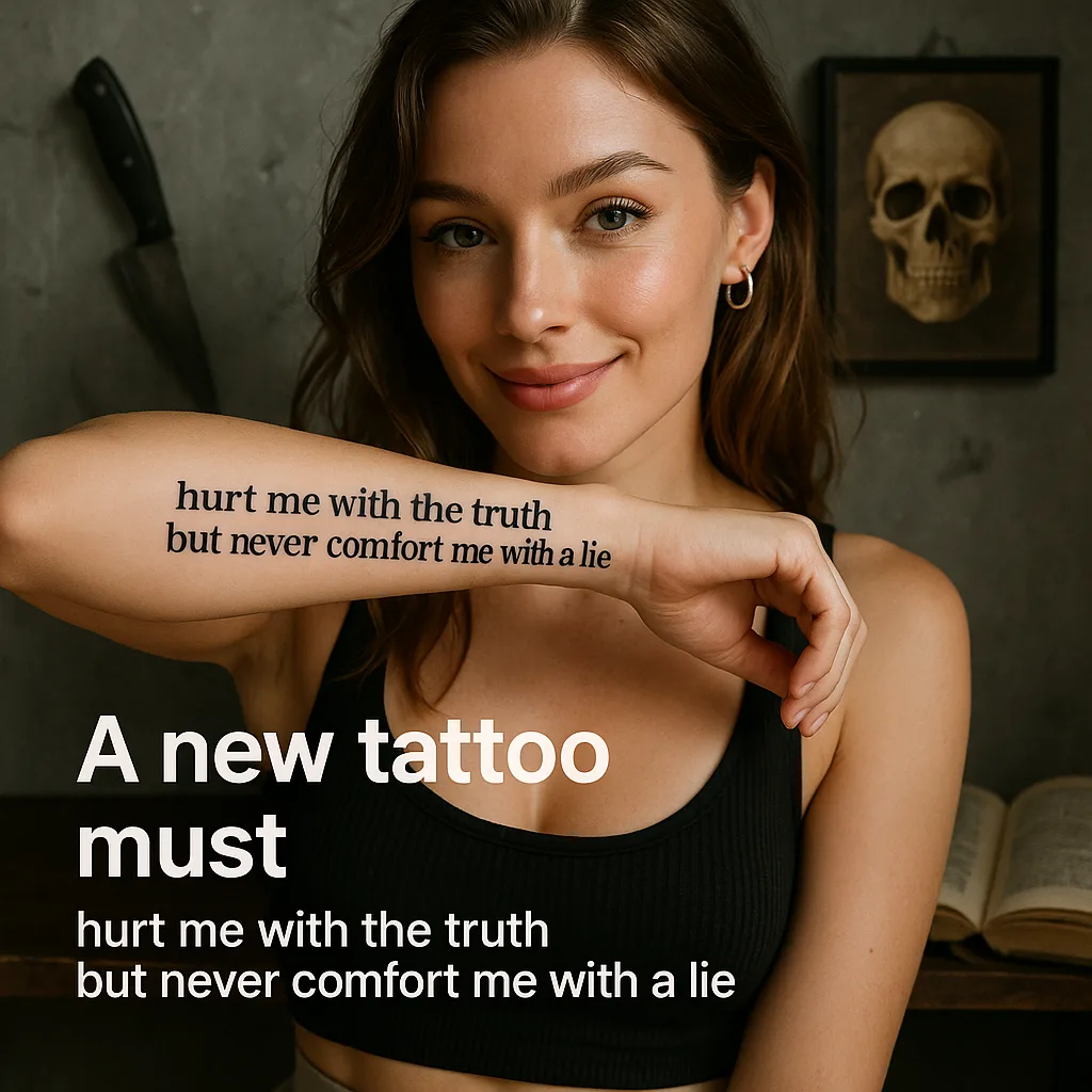 Ein neues Tattoo muss her! "hurt me with the truth but never comfort me with a lie" Über Lüge und Schmerz! ... und was ich dabei gelernt habe #GedankenZumLeben