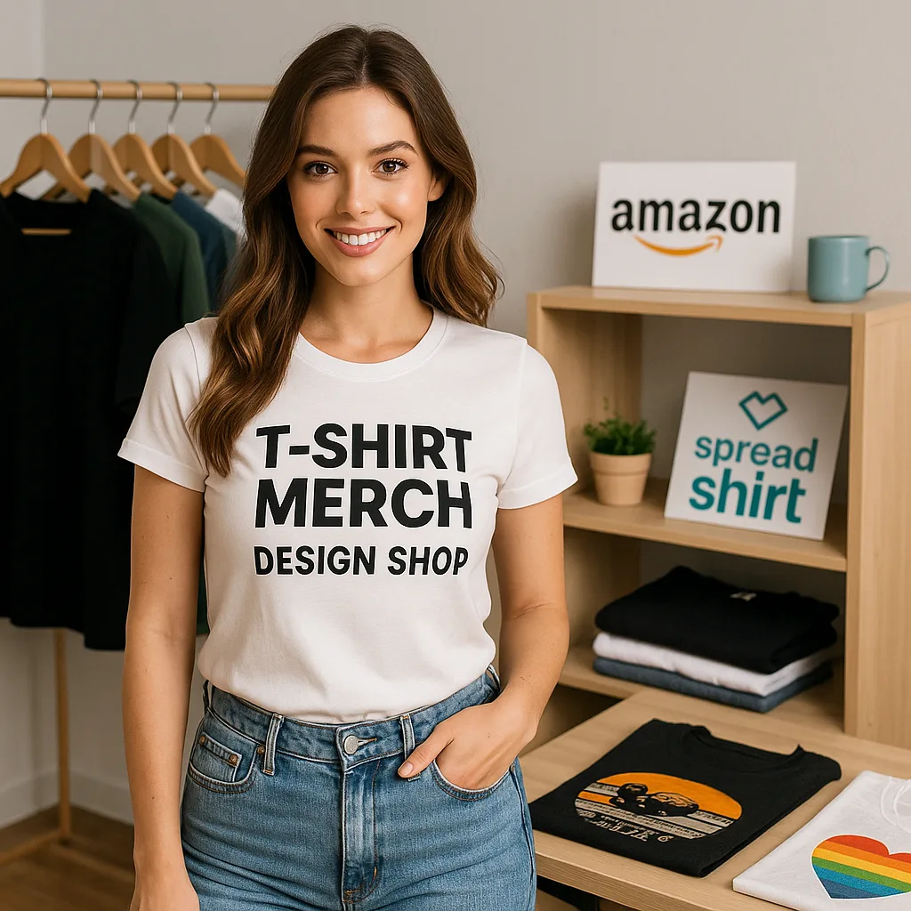 Mehr über den Artikel erfahren T-Shirt Merch Design Shop Amazon Spreadshirt inkl. 37 praxisnahe Tipps & Tricks