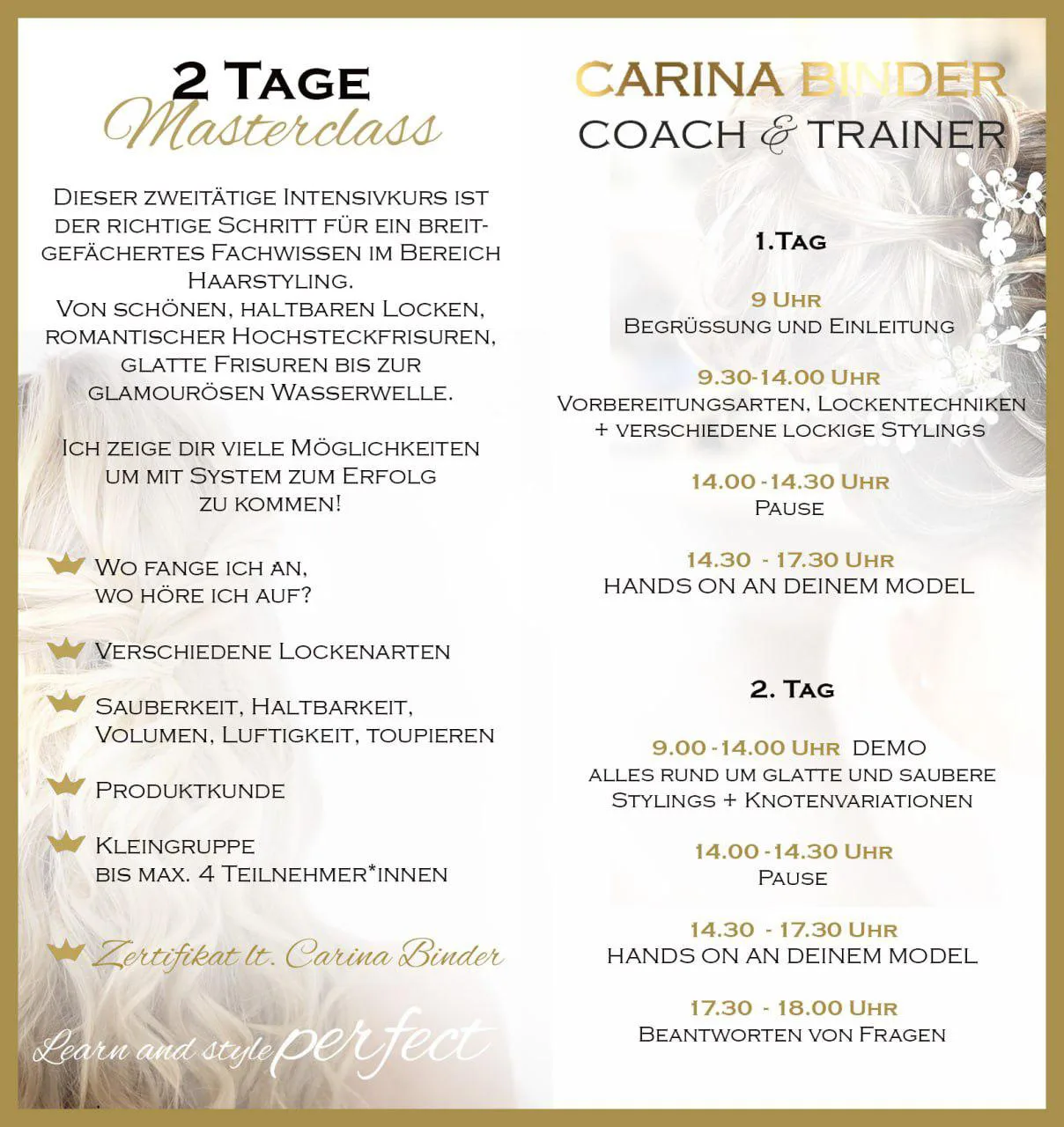 Carina Binder Hair & Make Up Artist carinabinder.com Wordpress Website günstig, einfach und effizient