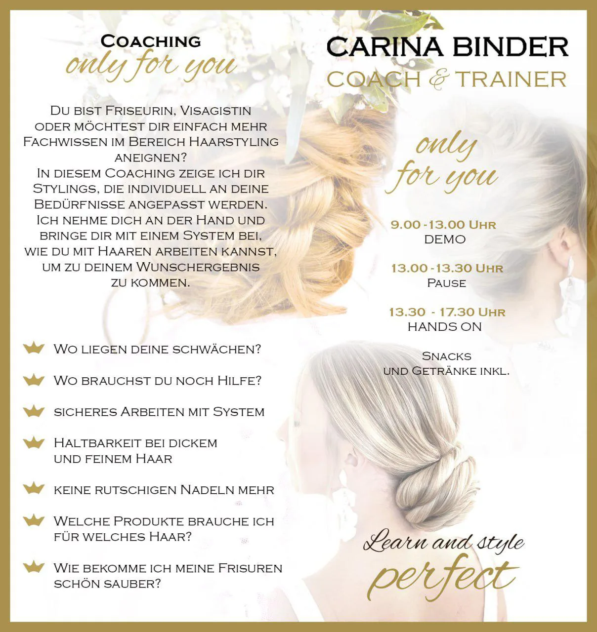 Carina Binder Hair & Make Up Artist carinabinder.com Wordpress Website günstig, einfach und effizient