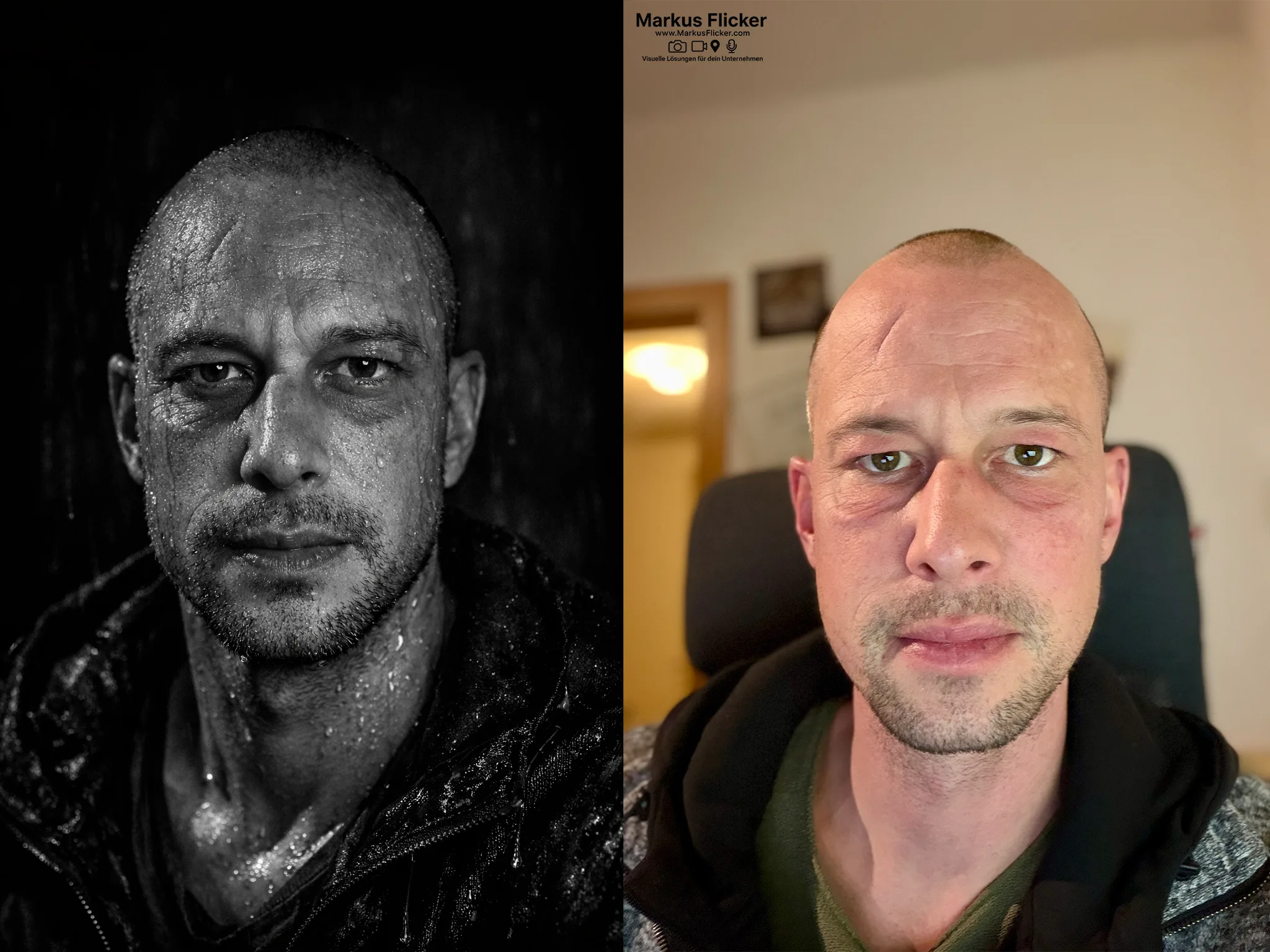 Dramatisches Schwarz-Weiß-Porträt