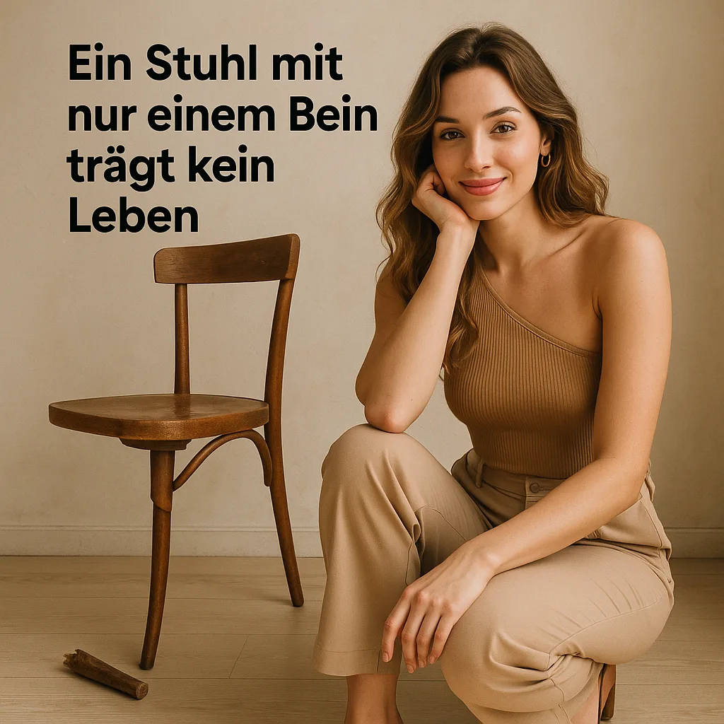 Mehr über den Artikel erfahren Ein Stuhl mit nur einem Bein trägt kein Leben