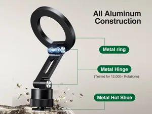 Magsafe Handy Halterung für Stativ und Kamera – Der perfekte Stativ Adapter für iPhone Pro Max, Vlogging & Fotografie Magnetische Handy Halterung Stativ, Magsafe Stativ Adapter - Aluminium Kamerastativhalterung mit 1/4" Schraube & Cold Shoe - Kompatibel mit iPhone