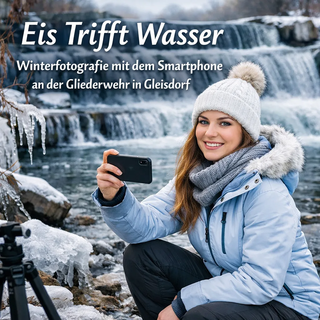 Eis Trifft Wasser – Winterfotografie mit dem Smartphone an der Gliederwehr in Gleisdorf