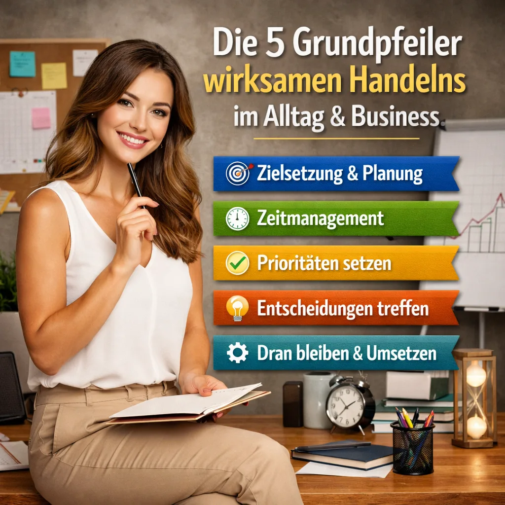 Mehr über den Artikel erfahren Die 5 Grundpfeiler wirksamen Handelns im Alltag und Business