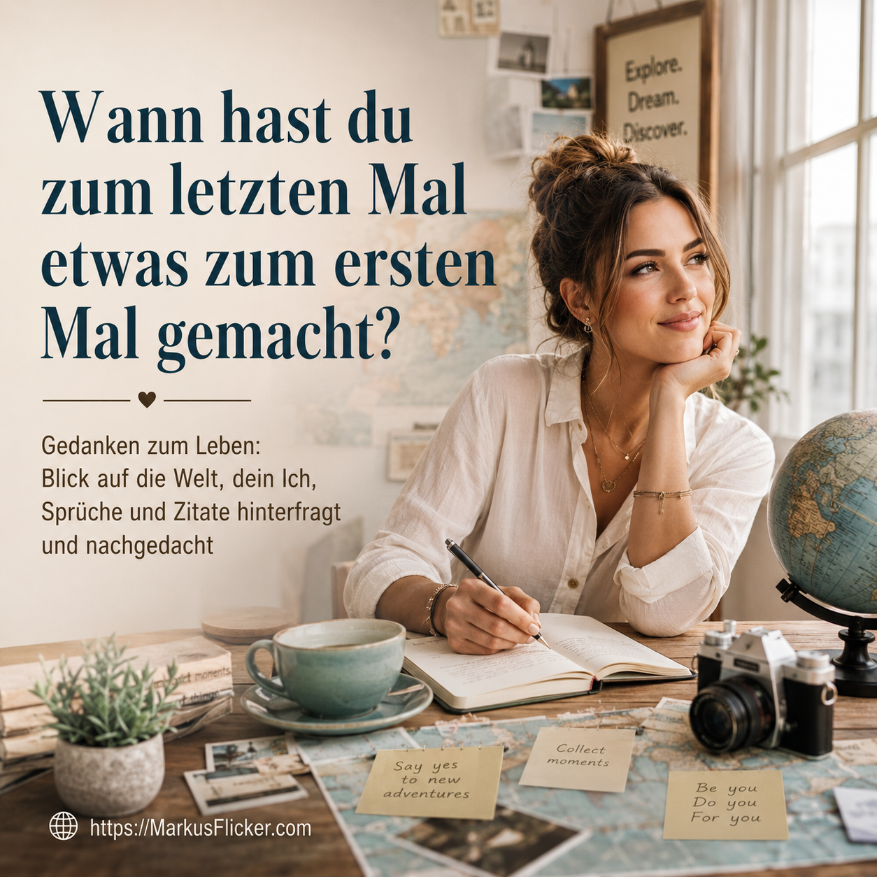 Wann hast du zum letzten Mal etwas zum ersten Mal gemacht? Gedanken zum Leben: Blick auf die Welt, dein Ich, Sprüche und Zitate hinterfragt und nachgedacht