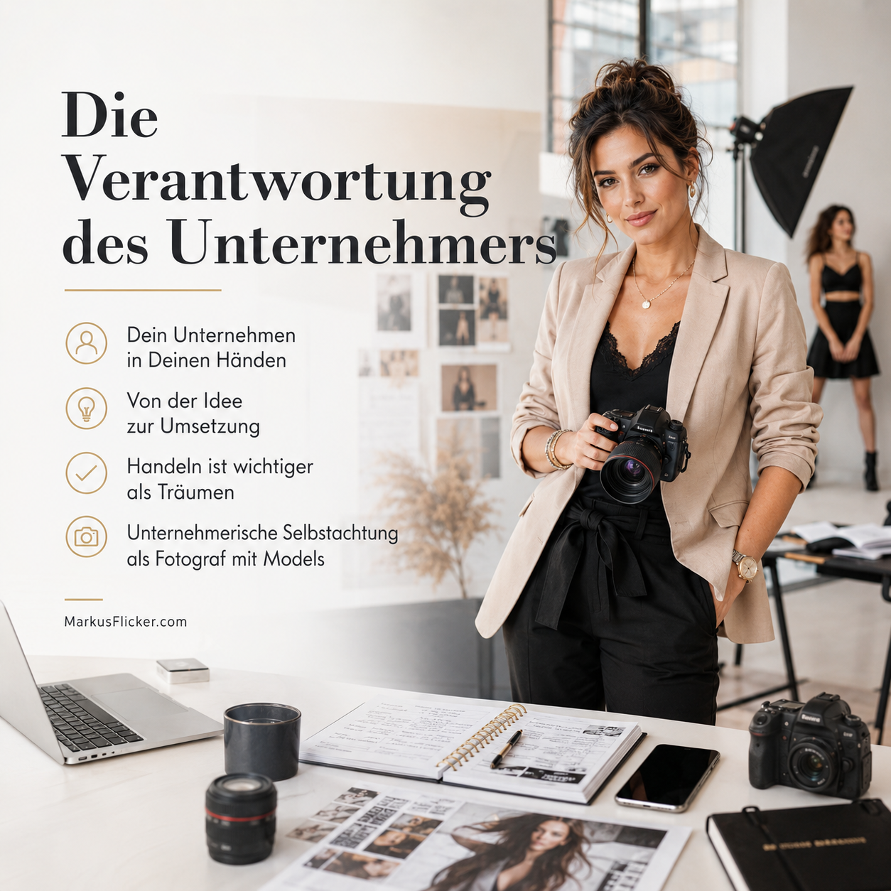 Die Verantwortung des Unternehmers: Dein Unternehmen in Deinen Händen. Von der Idee zur Umsetzung: Warum Handeln Wichtiger ist als Träumen. Unternehmerische Selbstachtung als Fotograf mit Models: Warum Dein Selbstwert Den Unterschied Macht