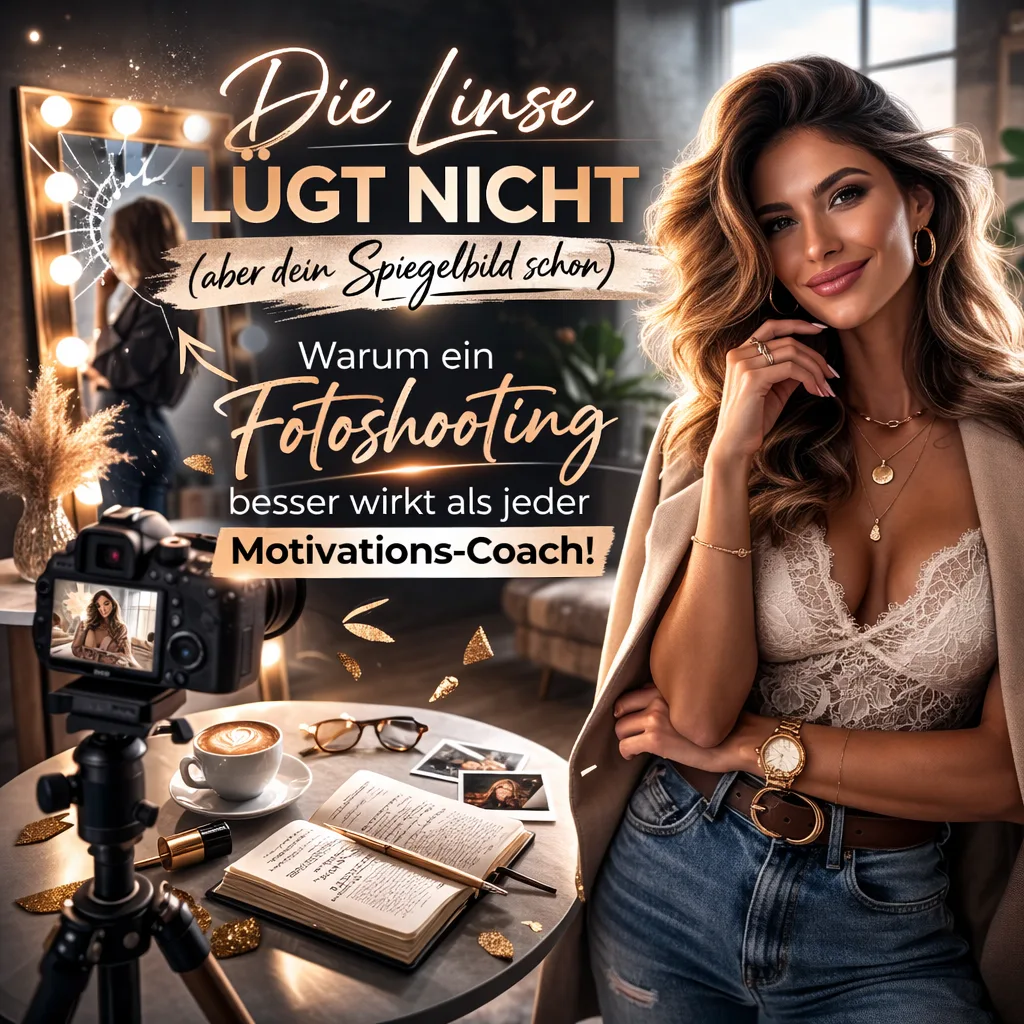 Die Linse lügt nicht (aber dein Spiegelbild schon): Warum ein Fotoshooting besser wirkt als jeder Motivations-Coach