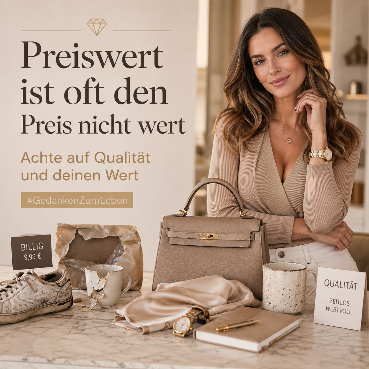 Preiswert ist oft den Preis nicht wert: Achte auf Qualität und deinen Wert #GedankenZumLeben