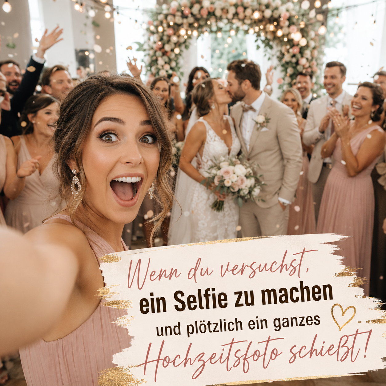 Wenn du versuchst, ein Selfie zu machen und plötzlich ein ganzes Hochzeitsfoto schießt!