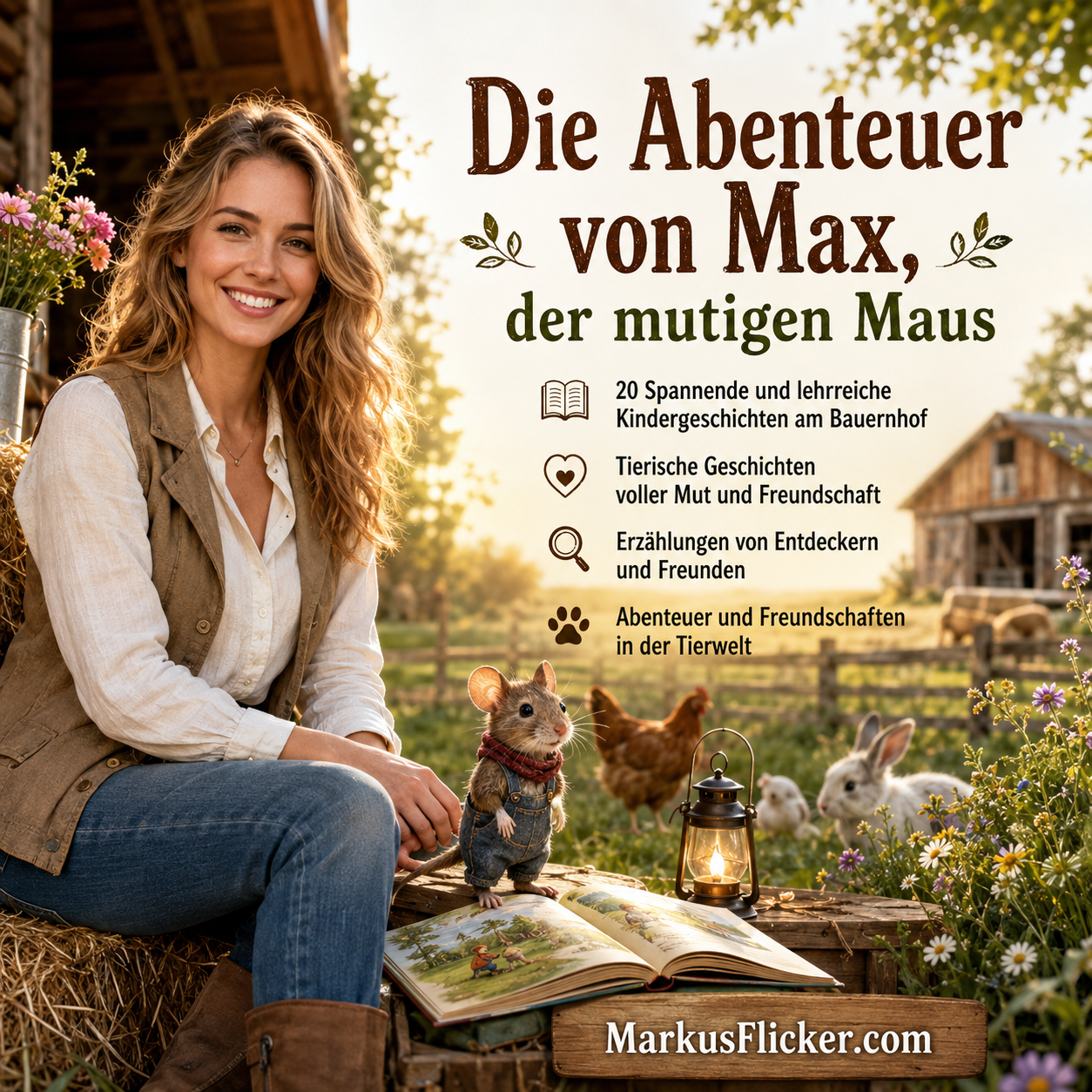 Die Abenteuer von Max, der mutigen Maus. 20 Spannende und lehrreiche Kindergeschichten am Bauernhof. Tierische Geschichten voller Mut und Freundschaft. Erzählungen von Entdeckern und Freunden. Abenteuer und Freundschaften in der Tierwelt