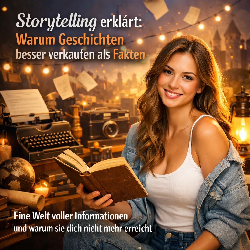 Mehr über den Artikel erfahren Storytelling erklärt: Warum Geschichten besser verkaufen als Fakten. Eine Welt voller Informationen und warum sie dich nicht mehr erreicht