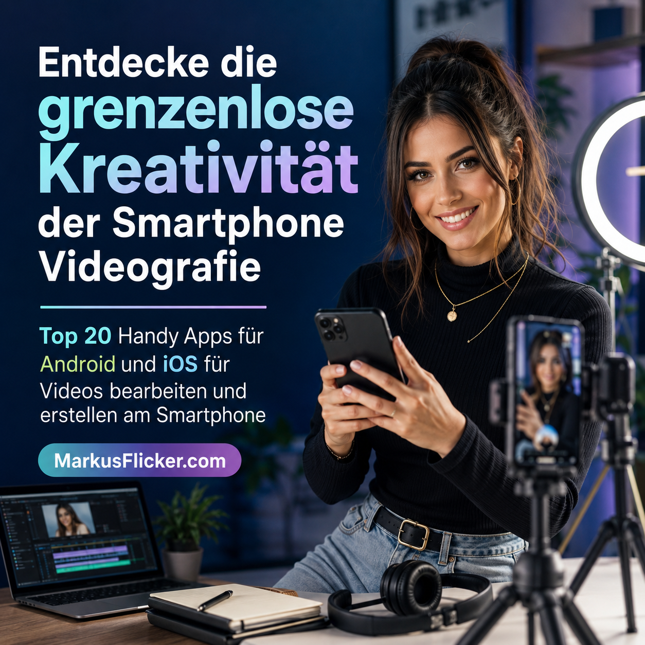 Entdecke die grenzenlose Kreativität der Smartphone Videografie. Top 20 Handy Apps für Android und iOS für Videos bearbeiten und erstellen am Smartphone.
