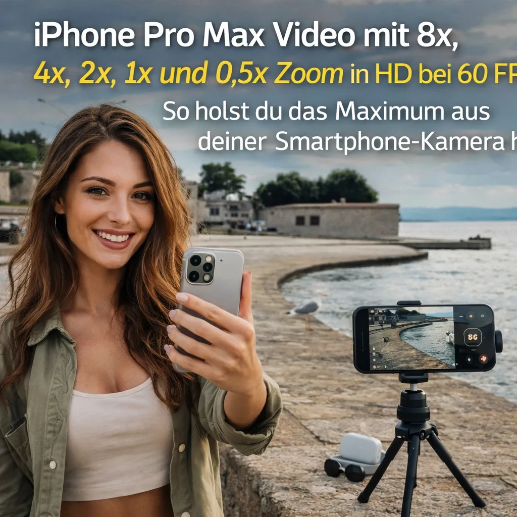 iPhone Pro Max Video mit 8x, 4x, 2x, 1x und 0,5x Zoom in HD bei 60 FPS: So holst du das Maximum aus deiner Smartphone-Kamera heraus
