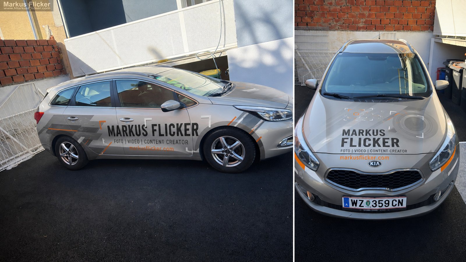 Kia Ceed SW Car Wrap photographer video content creator simple creative modern Design