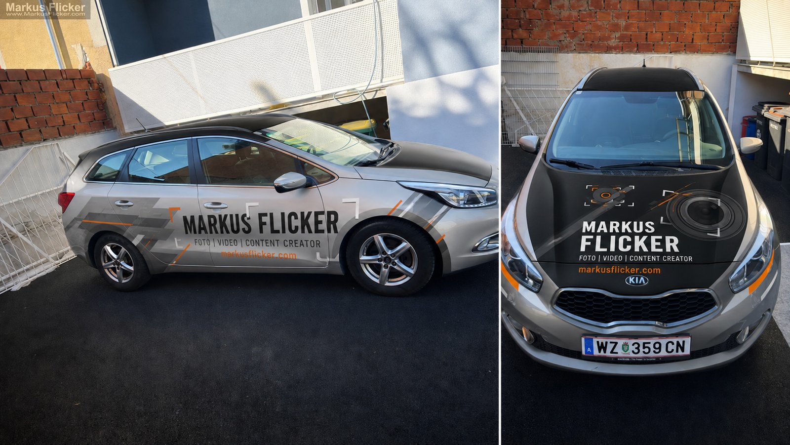 Kia Ceed SW Car Wrap photographer video content creator simple creative modern Design