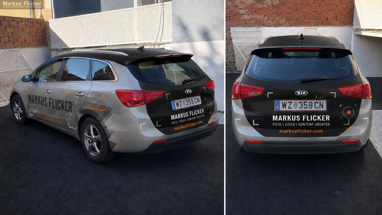 Kia Ceed SW Car Wrap photographer video content creator simple creative modern Design