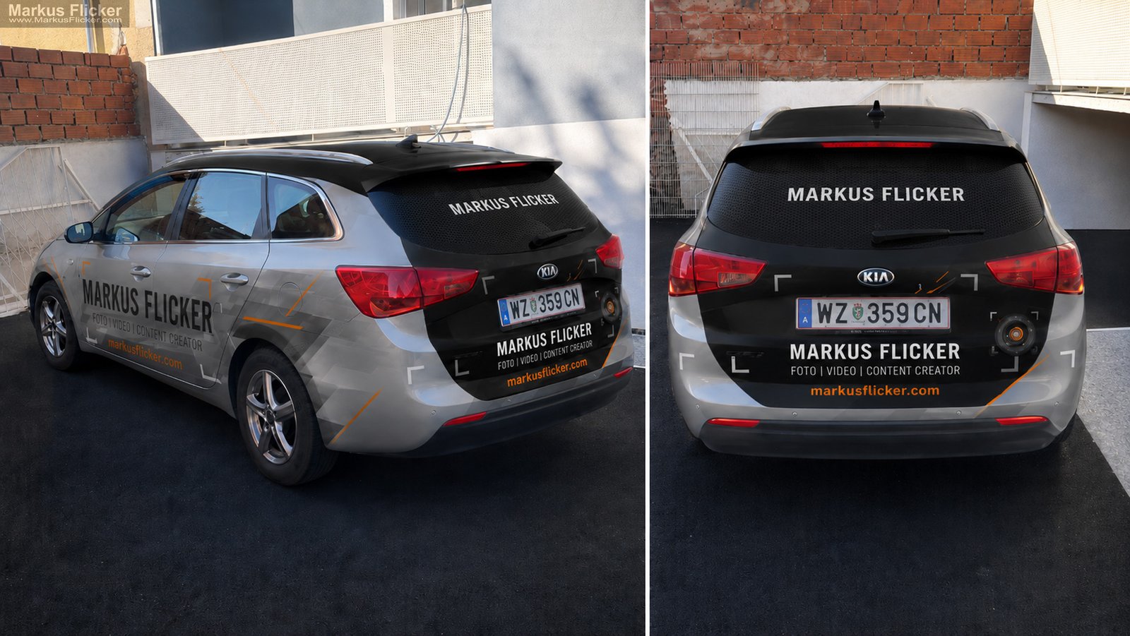 Kia Ceed SW Car Wrap photographer video content creator simple creative modern Design