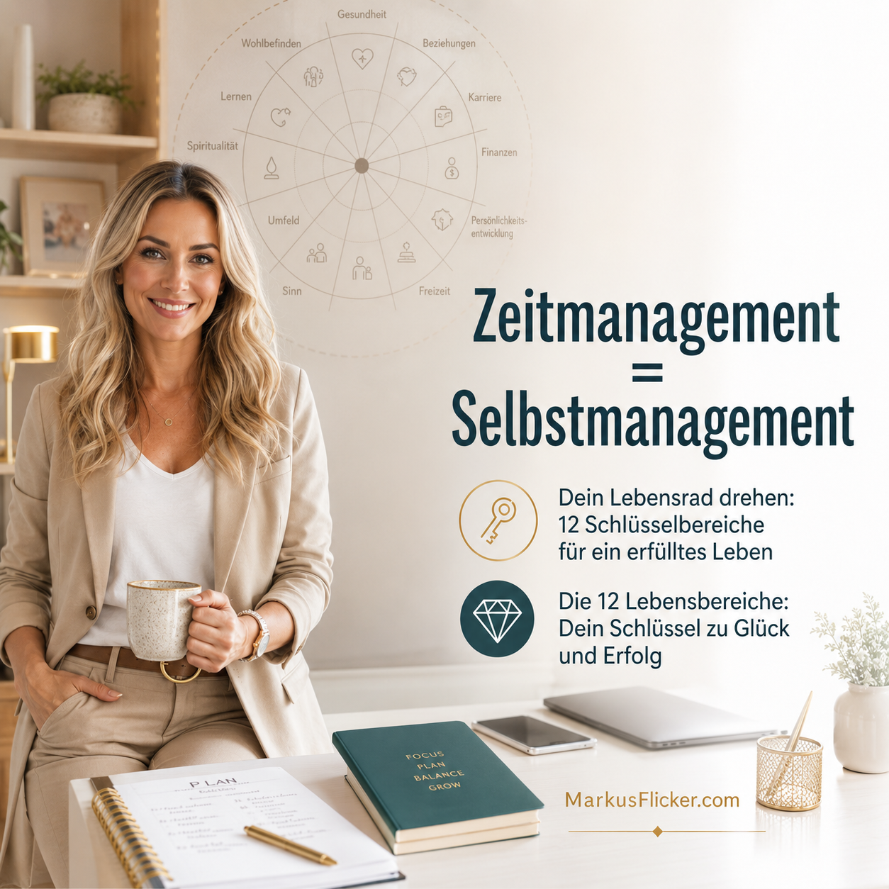Zeitmanagement = Selbstmanagement. Dein Lebensrad drehen: 12 Schlüsselbereiche für ein Erfülltes Leben: Die 12 Lebensbereiche: Dein Schlüssel zu Glück und Erfolg