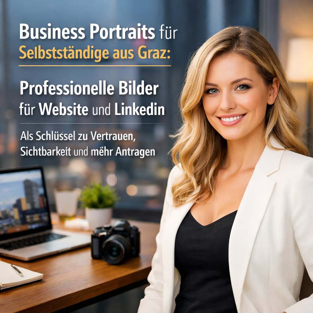 Mehr über den Artikel erfahren Business Portraits für Selbstständige aus Graz: Professionelle Bilder für Website und LinkedIn als Schlüssel zu Vertrauen, Sichtbarkeit und mehr Anfragen