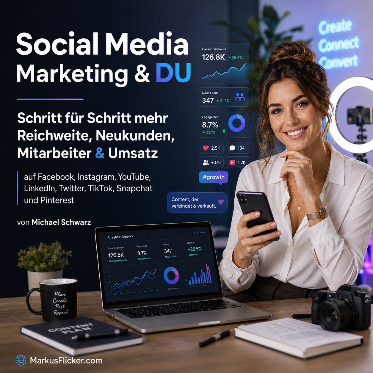 Social Media Marketing & DU: Schritt für Schritt mehr Reichweite, Neukunden, Mitarbeiter & Umsatz auf Facebook, Instagram, YouTube, LinkedIn, Twitter, TikTok, Snapchat und Pinterest von Michael Schwarz Social Media Marketing & DU: Schritt für Schritt mehr Reichweite, Neukunden, Mitarbeiter & Umsatz auf Facebook, Instagram, YouTube, LinkedIn, Twitter, TikTok, Snapchat und Pinterest von Michael Schwarz