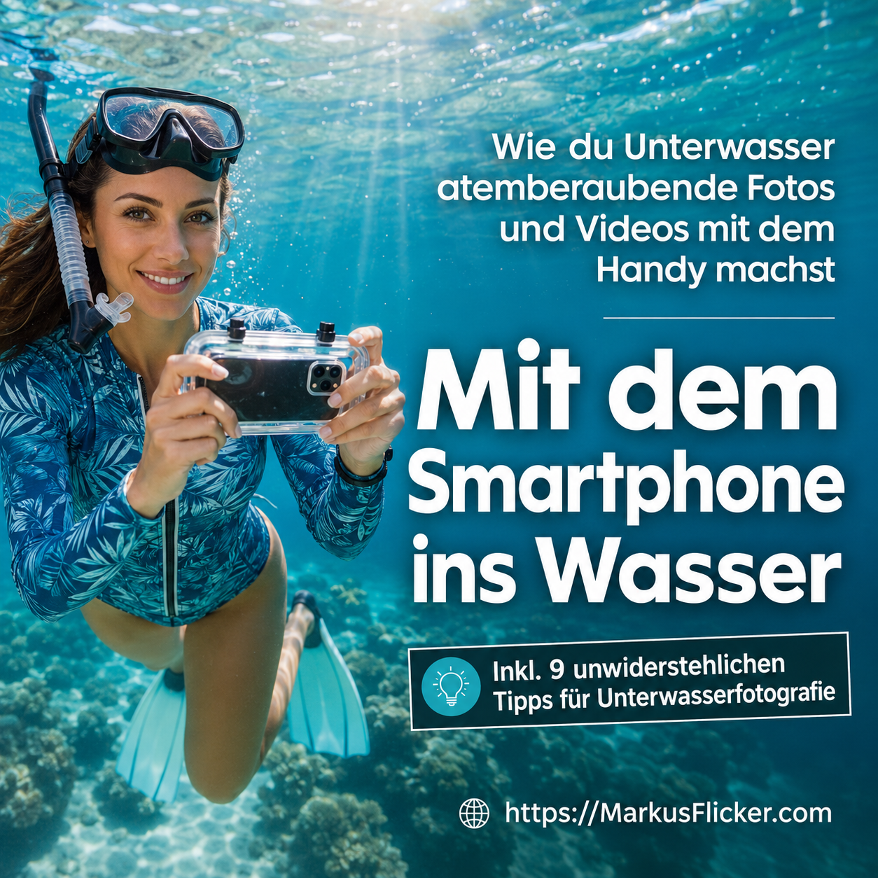 Mehr über den Artikel erfahren Wie du Unterwasser atemberaubende Fotos und Videos mit dem Handy machst? Mit dem Smartphone ins Wasser inkl. 9 unwiderstehlichen Tipps für Unterwasserfotografie