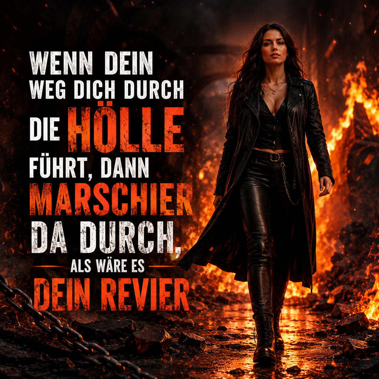 Wenn dein Weg dich durch die Hölle führt, dann marschier da durch, als wäre es dein Revier