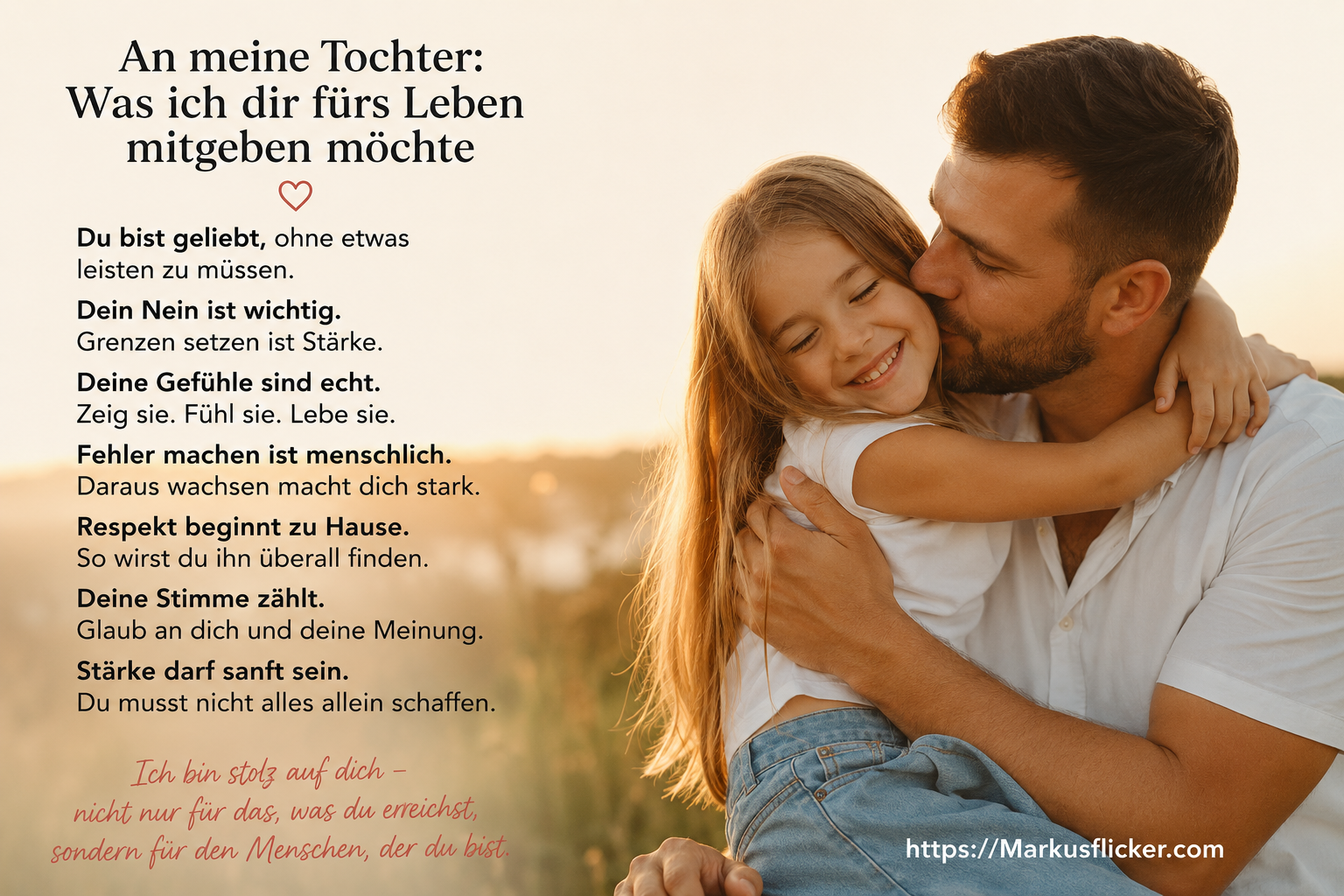 An meine Tochter: Was ich dir als Papa fürs Leben mitgeben möchte