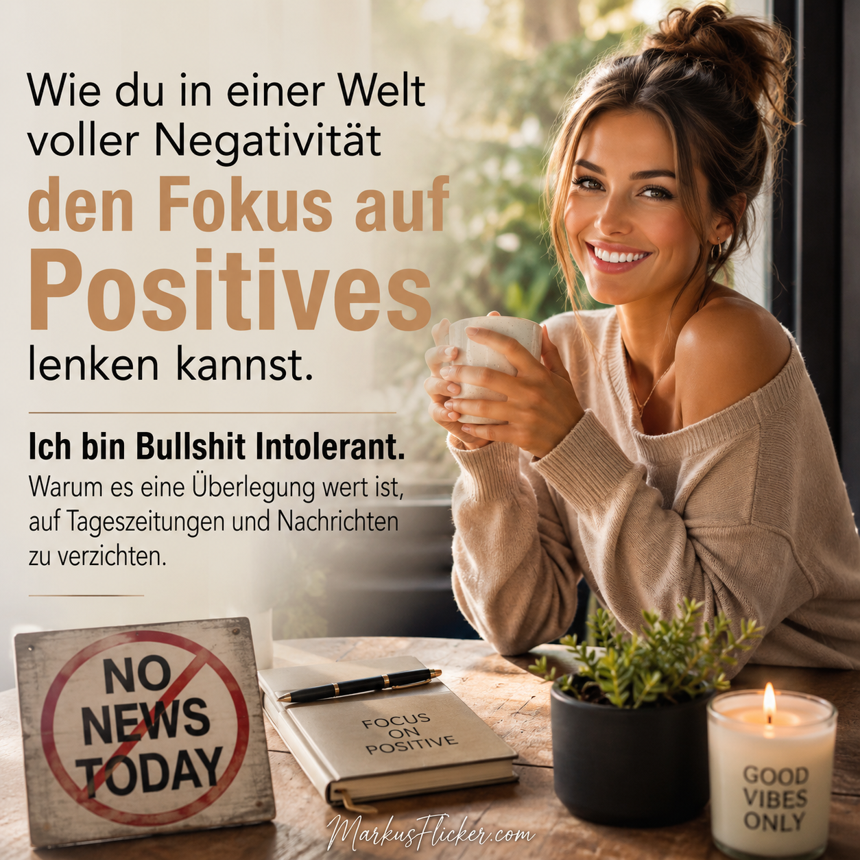 Wie du in einer Welt voller Negativität den Fokus auf Positives lenken kannst. Ich bin Bullshit Intolerant. Warum es eine Überlegung wert ist, auf Tageszeitungen und Nachrichten zu verzichten.