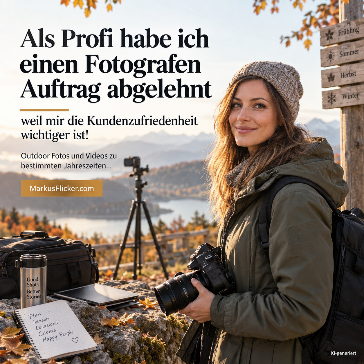 Mehr über den Artikel erfahren Als Profi habe ich einen Fotografen Auftrag abgelehnt, weil mir die Kundenzufriedenheit wichtiger ist! Outdoor Fotos und Videos zu bestimmten Jahreszeiten…