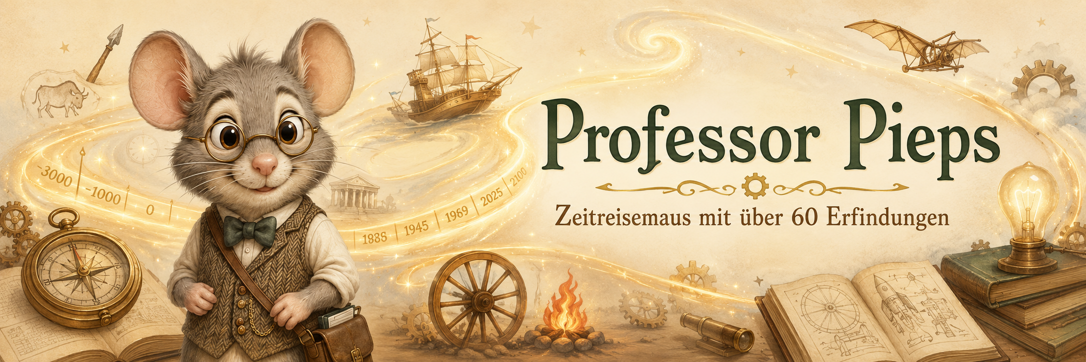 Professor Pieps – Zeitreisemaus mit über 60 Erfindungen: Eine spannende Zeitreise zu Rad, Schrift, Buchdruck und Internet Professor Pieps – Zeitreisemaus mit über 60 Erfindungen: Eine spannende Zeitreise zu Rad, Schrift, Buchdruck und Internet