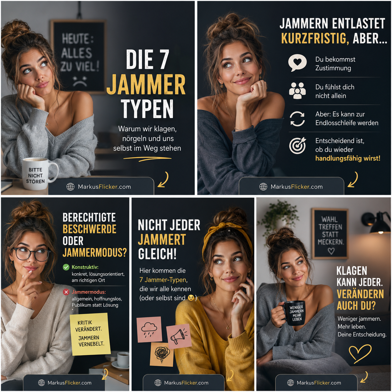 Die 7 Jammer Typen: Warum wir klagen, nörgeln und uns selbst im Weg stehen Die 7 Jammer-Typen: Warum wir klagen, nörgeln und uns selbst im Weg stehen