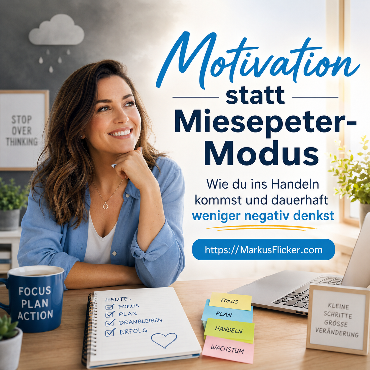Mehr über den Artikel erfahren Motivation statt Miesepeter-Modus: Wie du ins Handeln kommst und dauerhaft weniger negativ denkst