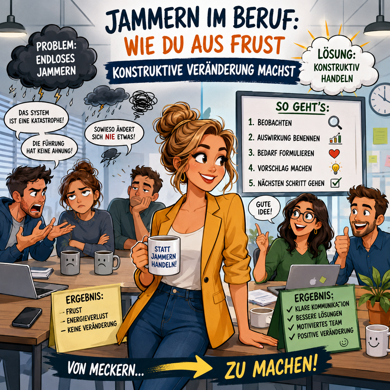 Jammern im Beruf: Wie du aus Frust konstruktive Veränderung machst Jammern im Beruf: Wie du aus Frust konstruktive Veränderung machst