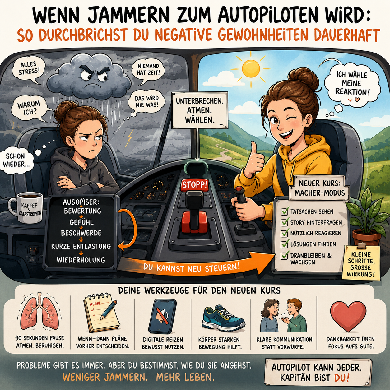 Wenn Jammern zum Autopiloten wird: So durchbrichst du negative Gewohnheiten dauerhaft Wenn Jammern zum Autopiloten wird: So durchbrichst du negative Gewohnheiten dauerhaft