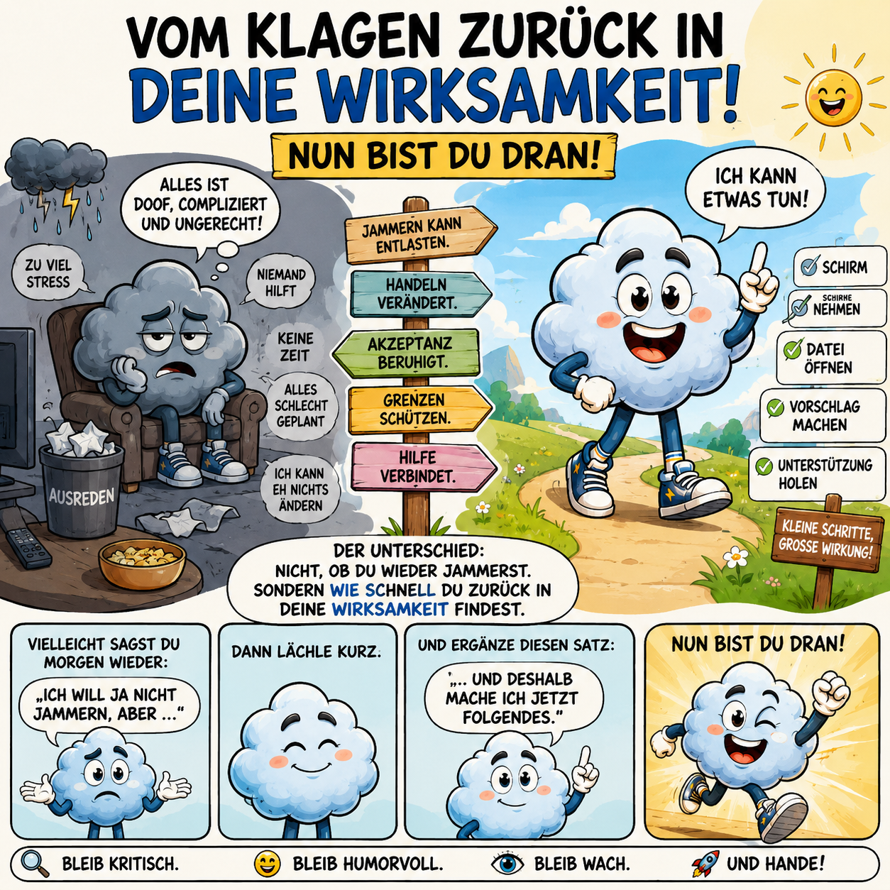 Wie du vom Klagen zurück in deine eigene Wirksamkeit findest: Nun bist du dran Wie du vom Klagen zurück in deine eigene Wirksamkeit findest: Nun bist du dran