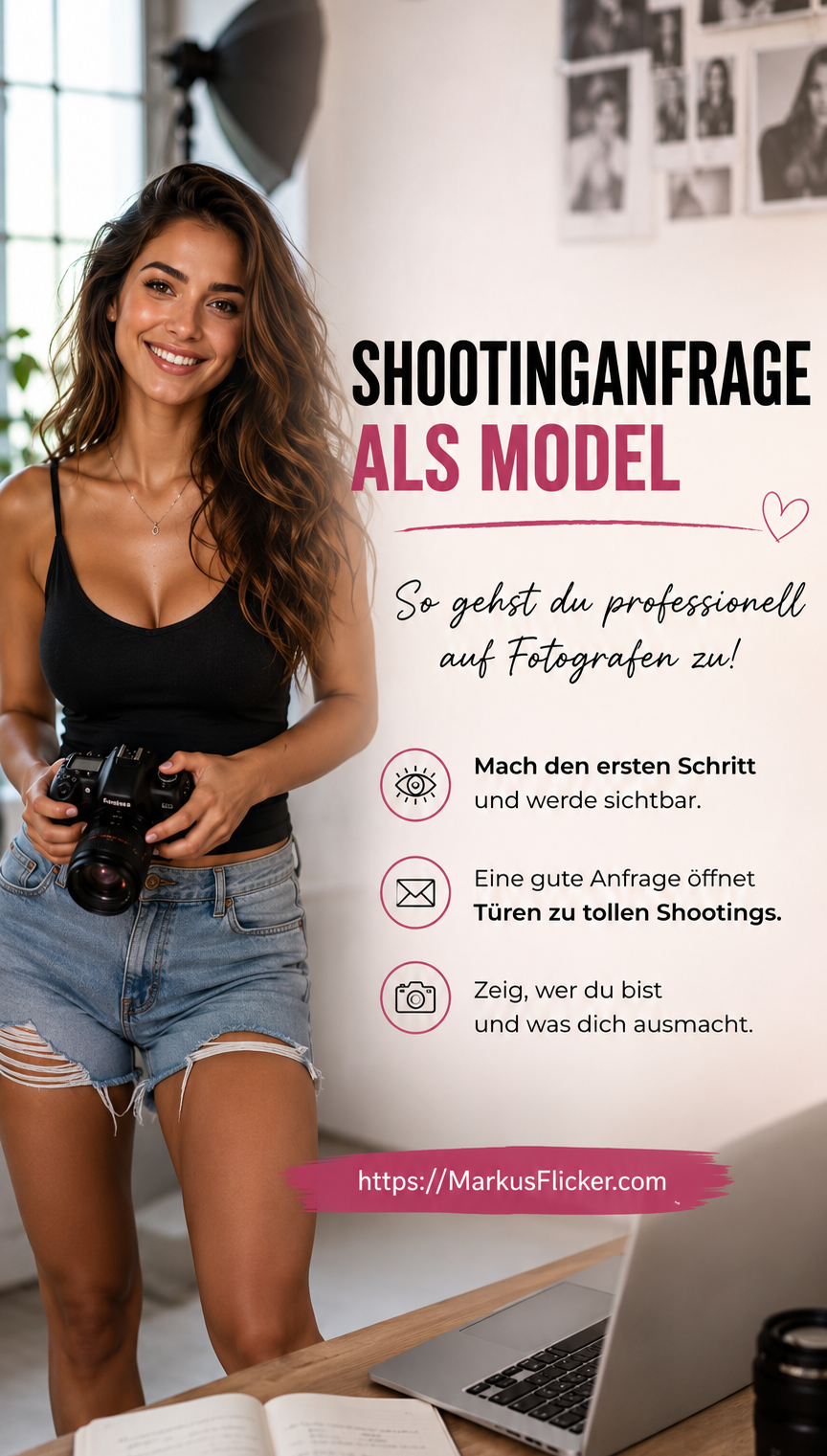 Deine Shootinganfrage als Model oder Visa – Dein Weg zum nächsten Shooting. Wie komme ich als Model zu Fotografen inkl. 37 konkrete Tipps, Tricks und Checkliste Deine Shootinganfrage als Model oder Visa – Dein Weg zum nächsten Shooting. Wie komme ich als Model zu Fotografen inkl. 37 konkrete Tipps, Tricks und Checkliste