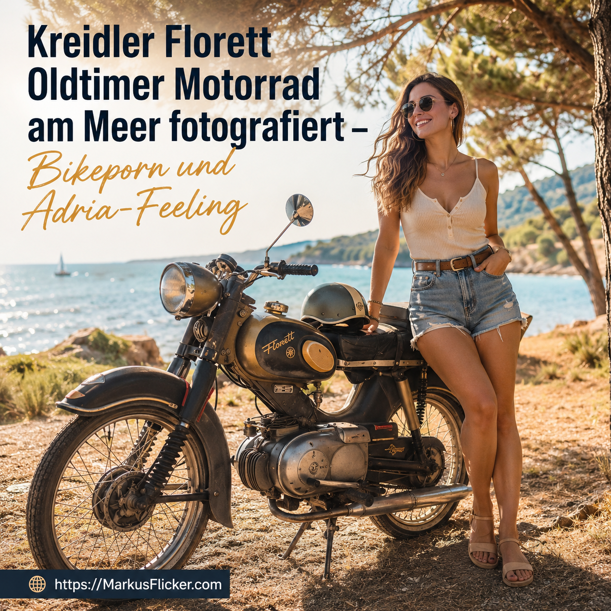 Kreidler Florett Oldtimer Motorrad am Meer fotografiert – Bikeporn und Adria-Feeling Du betrachtest gerade Kreidler Florett Oldtimer Motorrad am Meer fotografiert – Bikeporn und Adria-Feeling